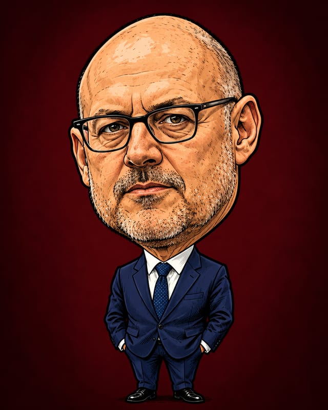 Caricatura de Luiz Fernando Corrêa gerada por IA (não é fotografia)